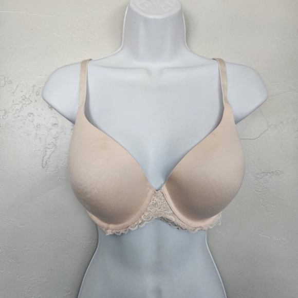 Aerie Lightly Lined Full Coverage Bra Light Pink 32DDD Lace Trim - Picture 1 of 6